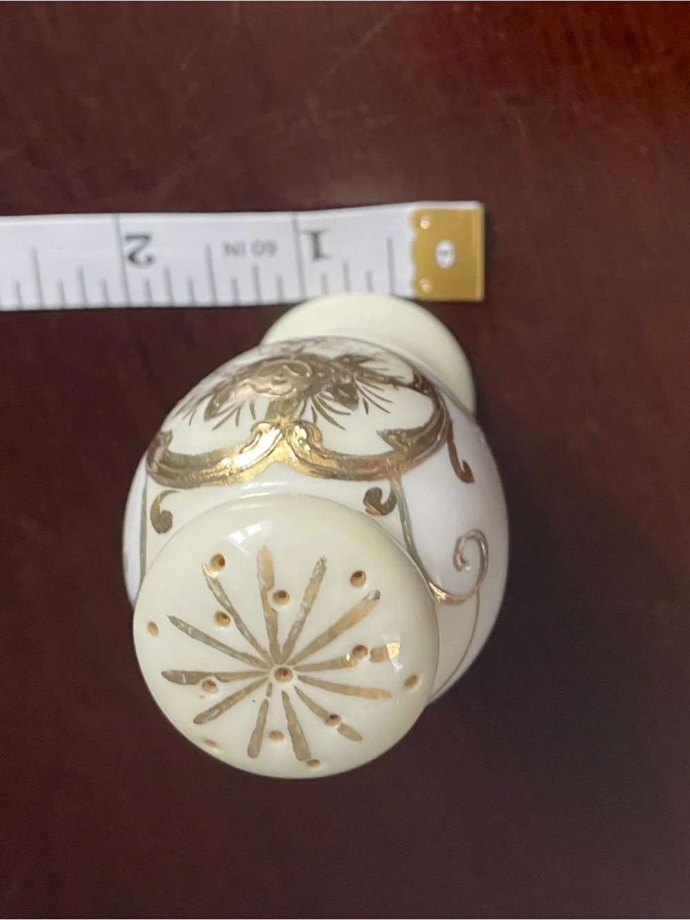 Vintage Japanese White & Cream with Gold Embellishments  Salt & Pepper Set